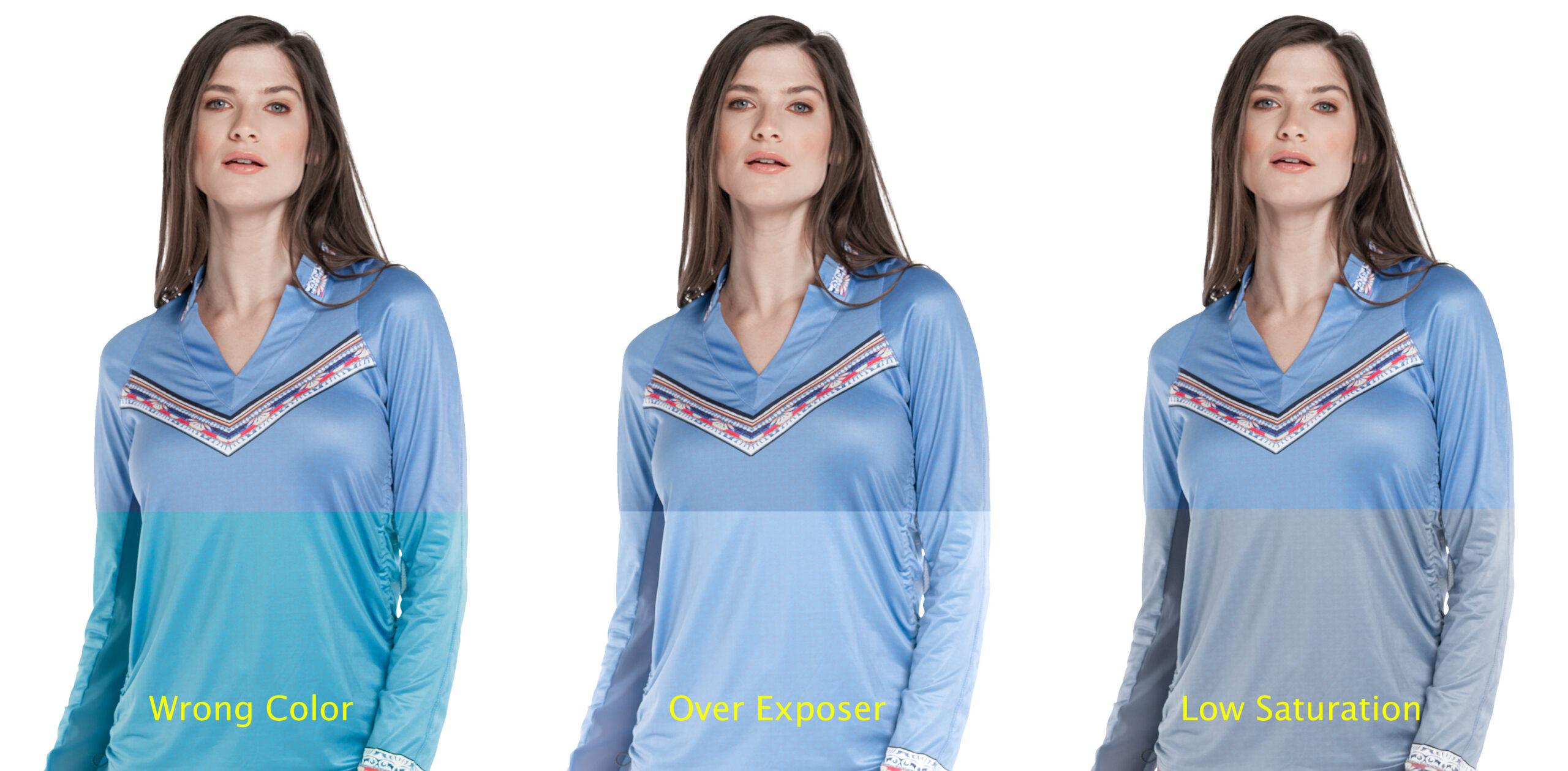 Color correction examples on clothing Color correction examples on clothing