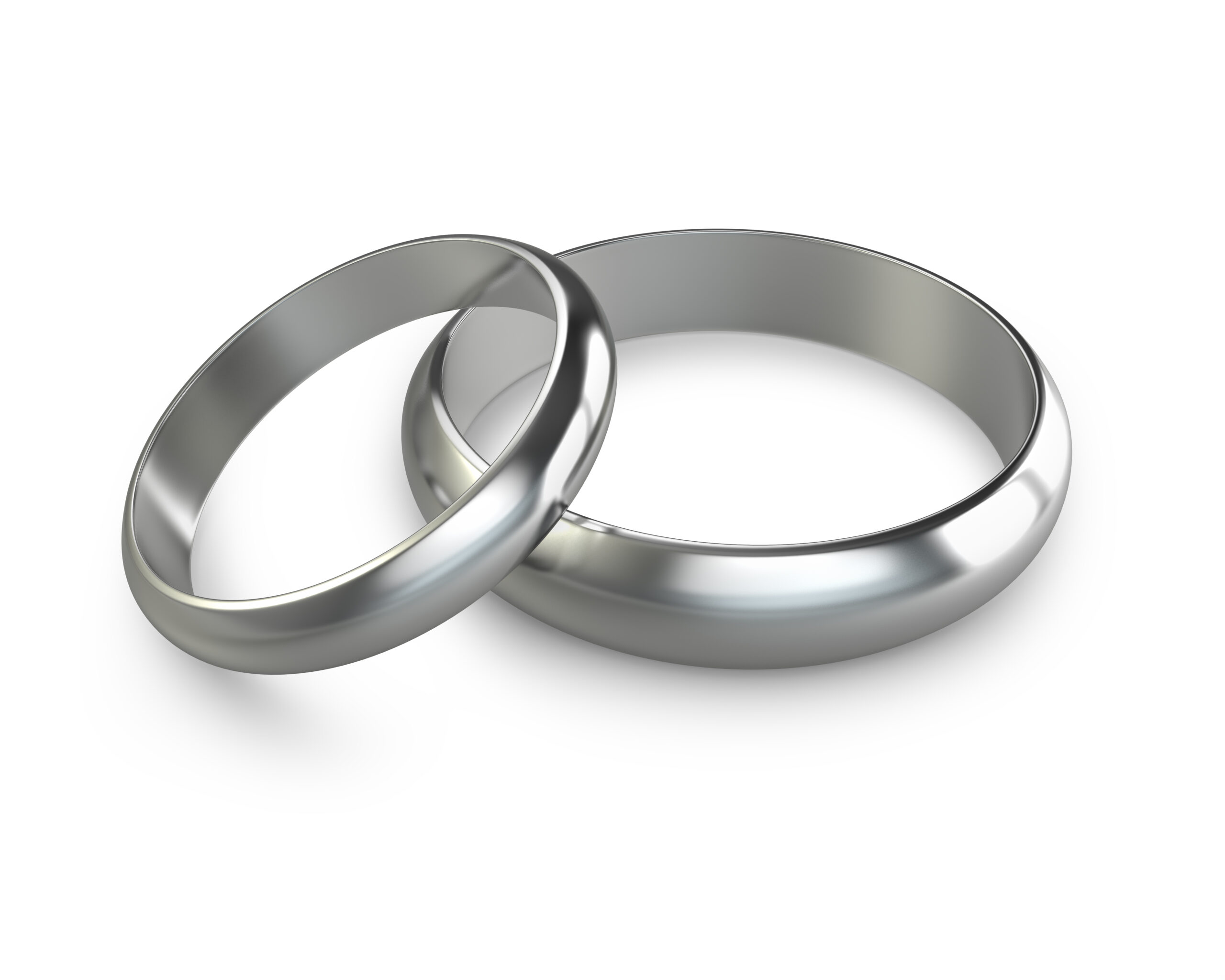 Two Platinum Wedding Rings retouched jewelry