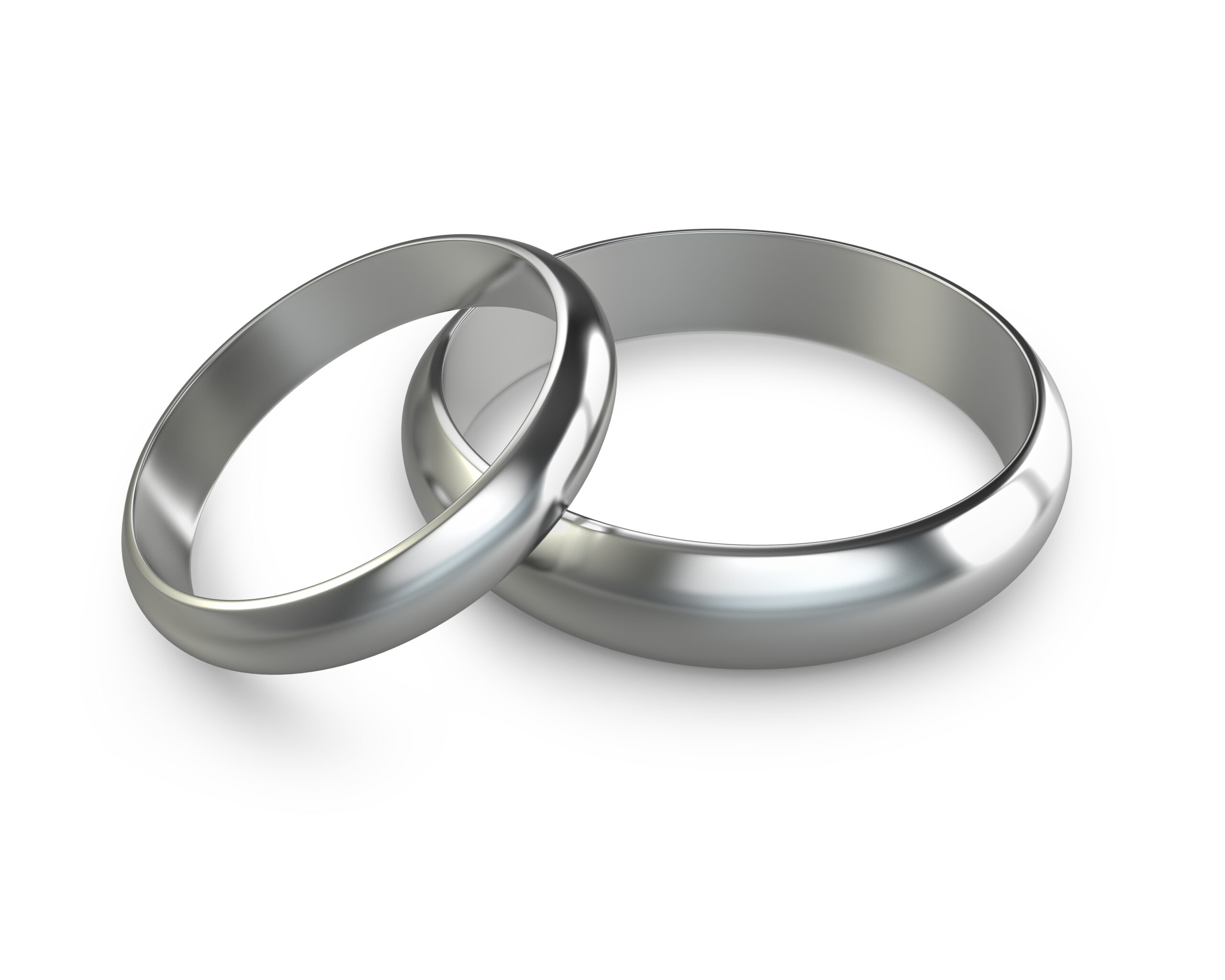 Two Platinum Wedding Rings retouched jewelry Two Platinum Wedding Rings retouched jewelry