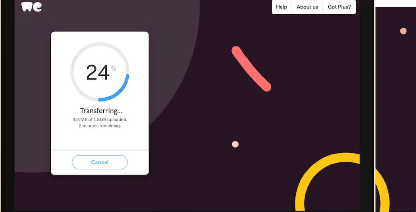 wetransfer screenshot