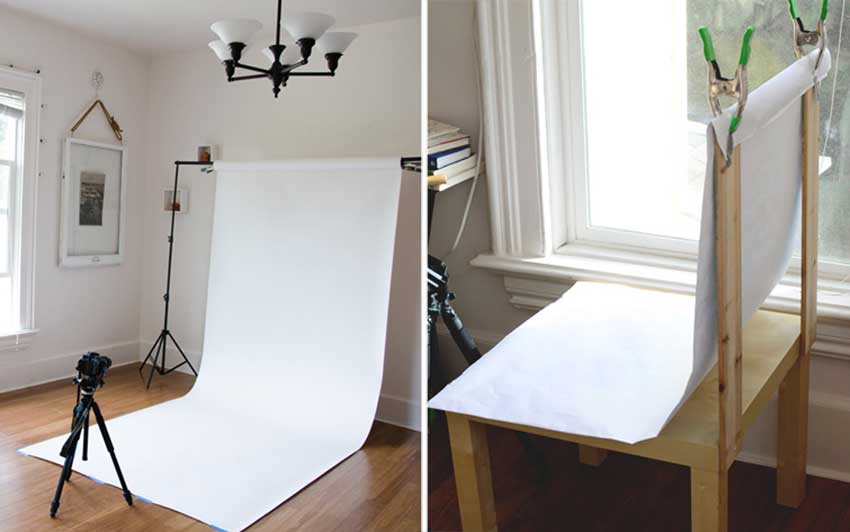 white background product image photography setup