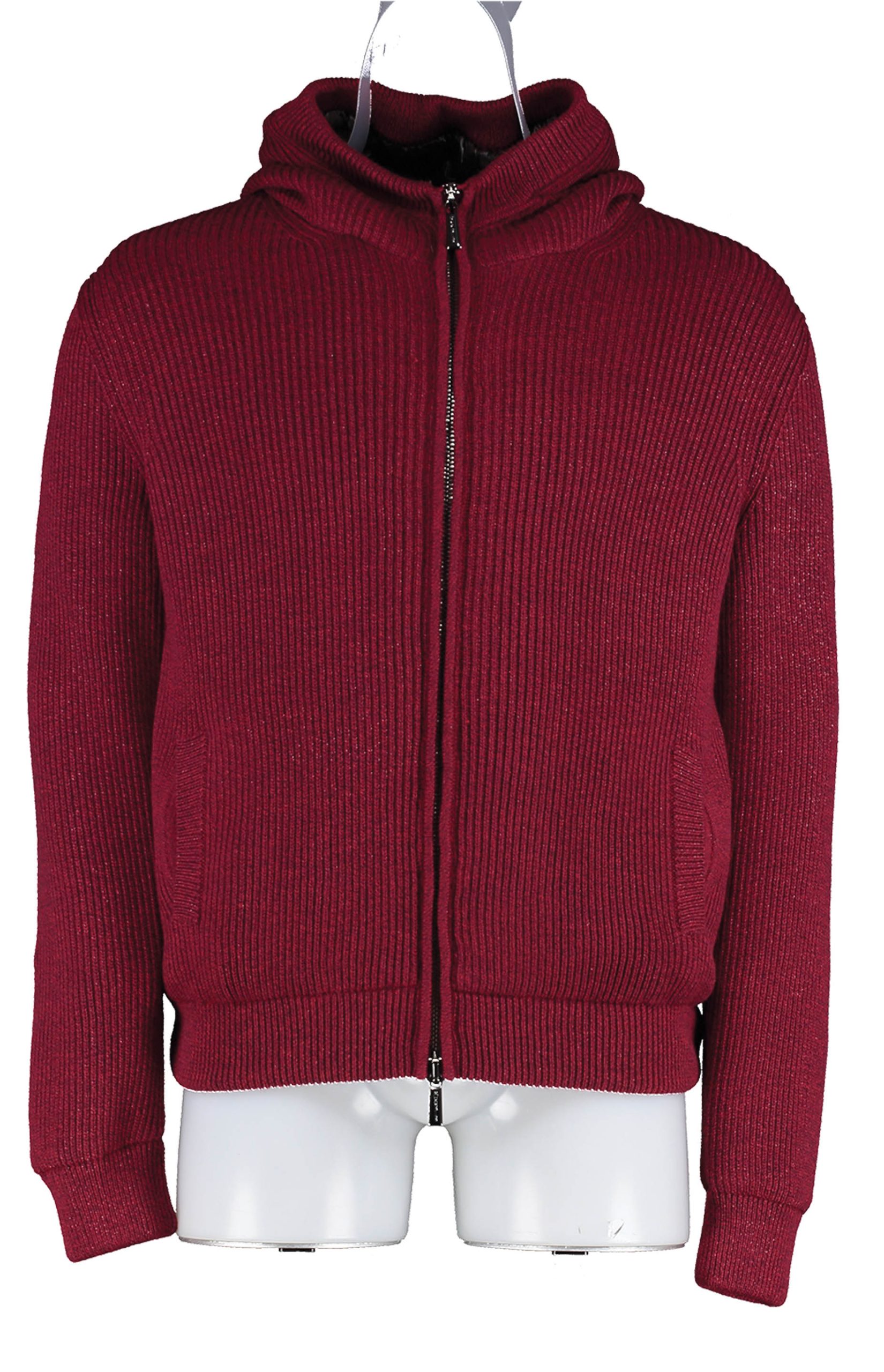 Before red cardigan